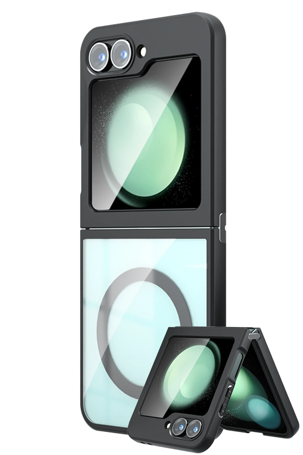 Newface Samsung Galaxy Z Flip 5 Kılıf Blur Fold Magsafe Kapak - Siyah