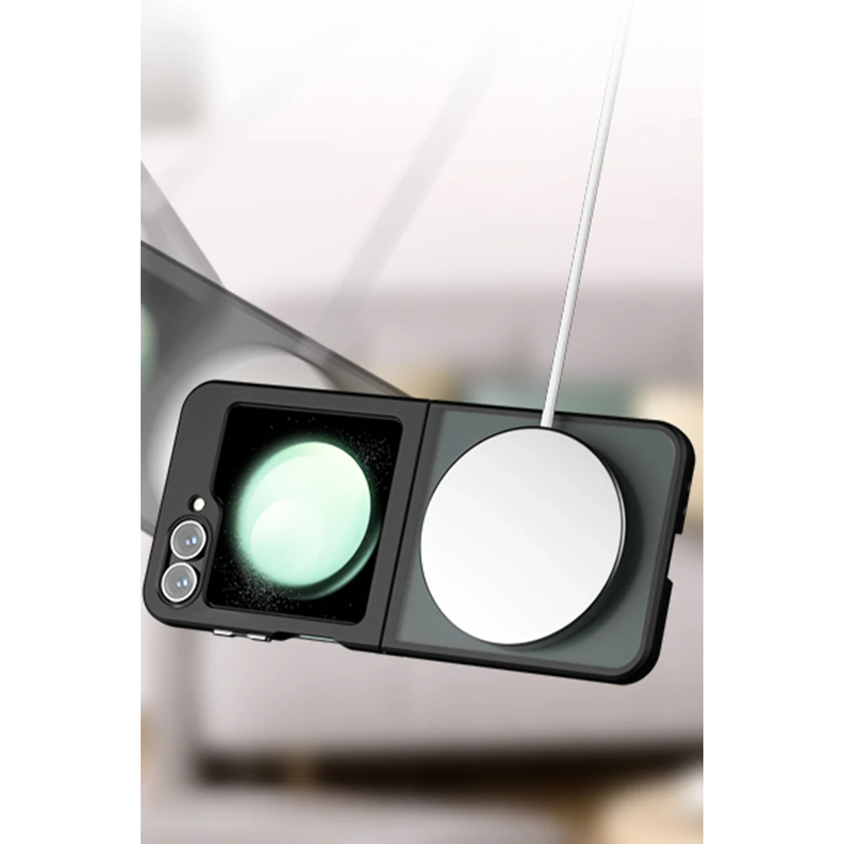 Newface Samsung Galaxy Z Flip 5 Kılıf Blur Fold Magsafe Kapak - Siyah — görsel 12