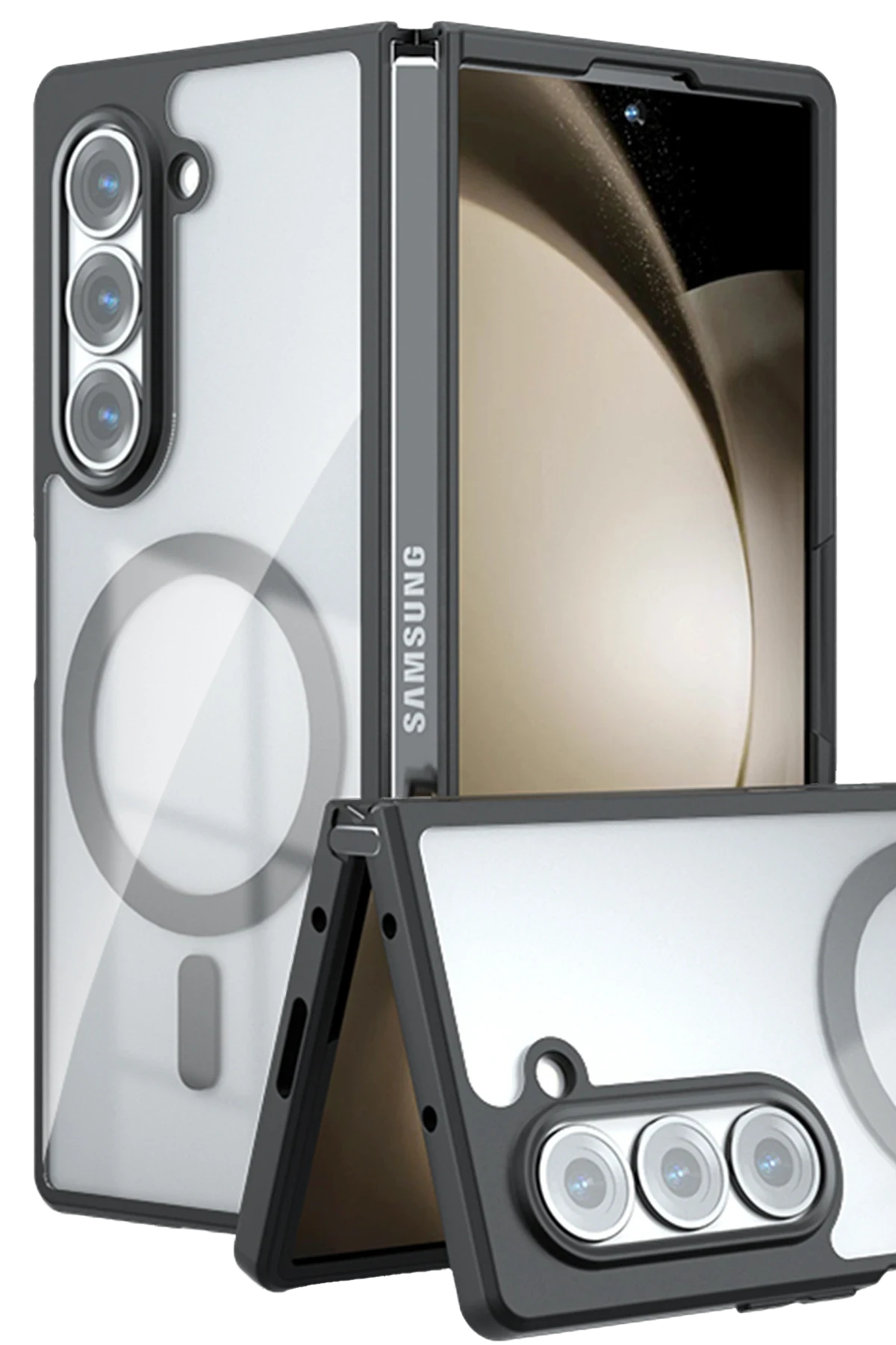 Newface Samsung Galaxy Z Fold 6 Kılıf Blur Fold Magsafe Kapak - Siyah
