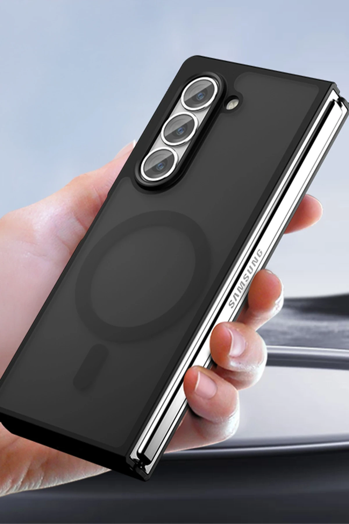 Newface Samsung Galaxy Z Fold 6 Kılıf Blur Fold Magsafe Kapak - Siyah — görsel 2