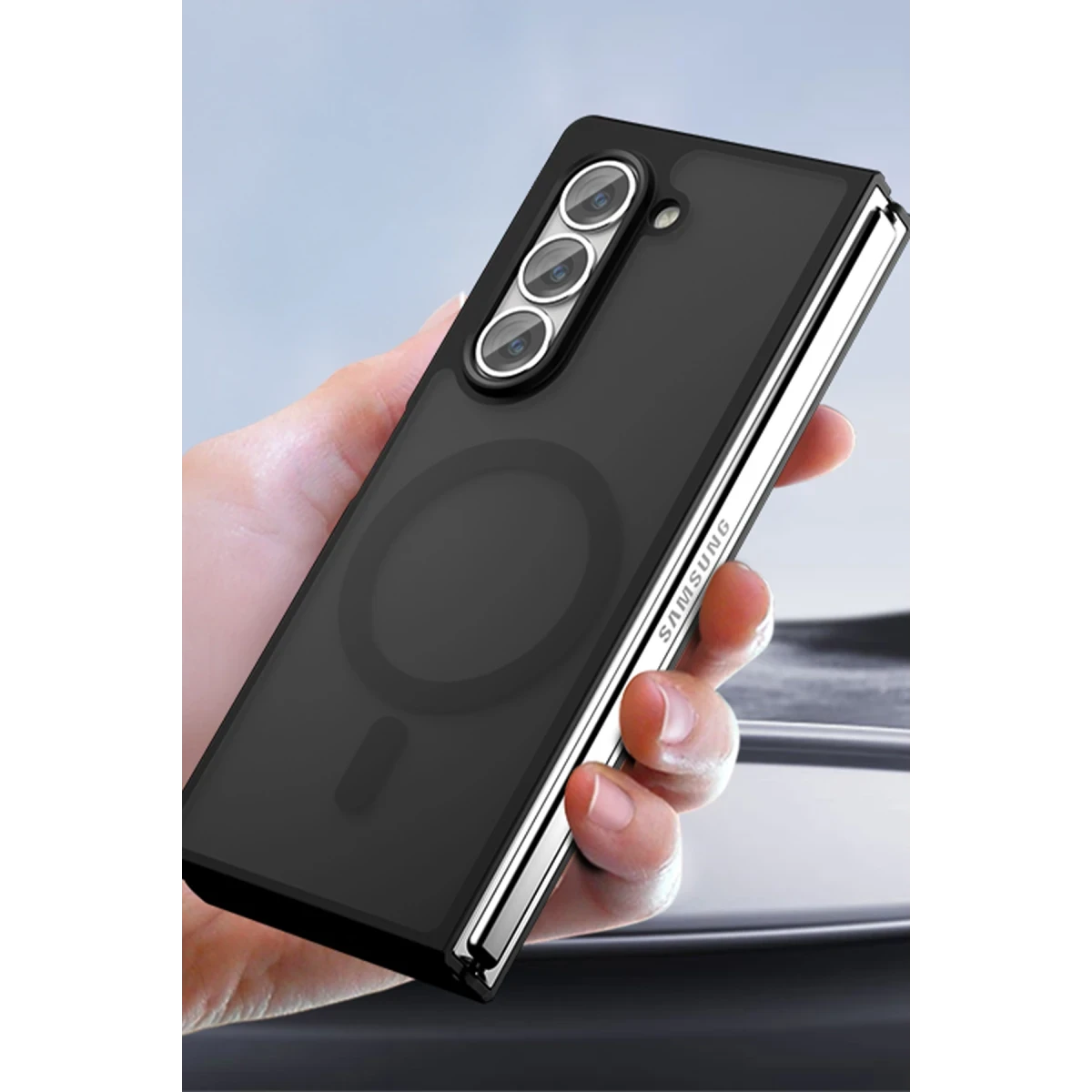 Newface Samsung Galaxy Z Fold 6 Kılıf Blur Fold Magsafe Kapak - Siyah — görsel 8