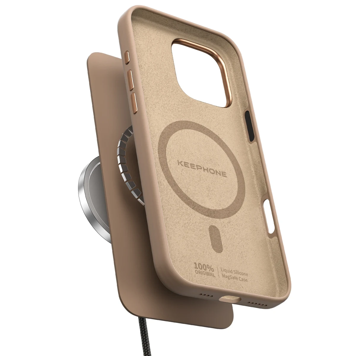 Keephone Apple iPhone 16 Pro Max Rosana Silikon Kılıf - Çöl Titanyum