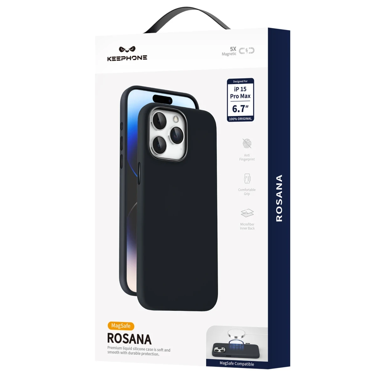 Keephone Apple iPhone 15 Pro Max Rosana Silikon Kılıf - Turuncu