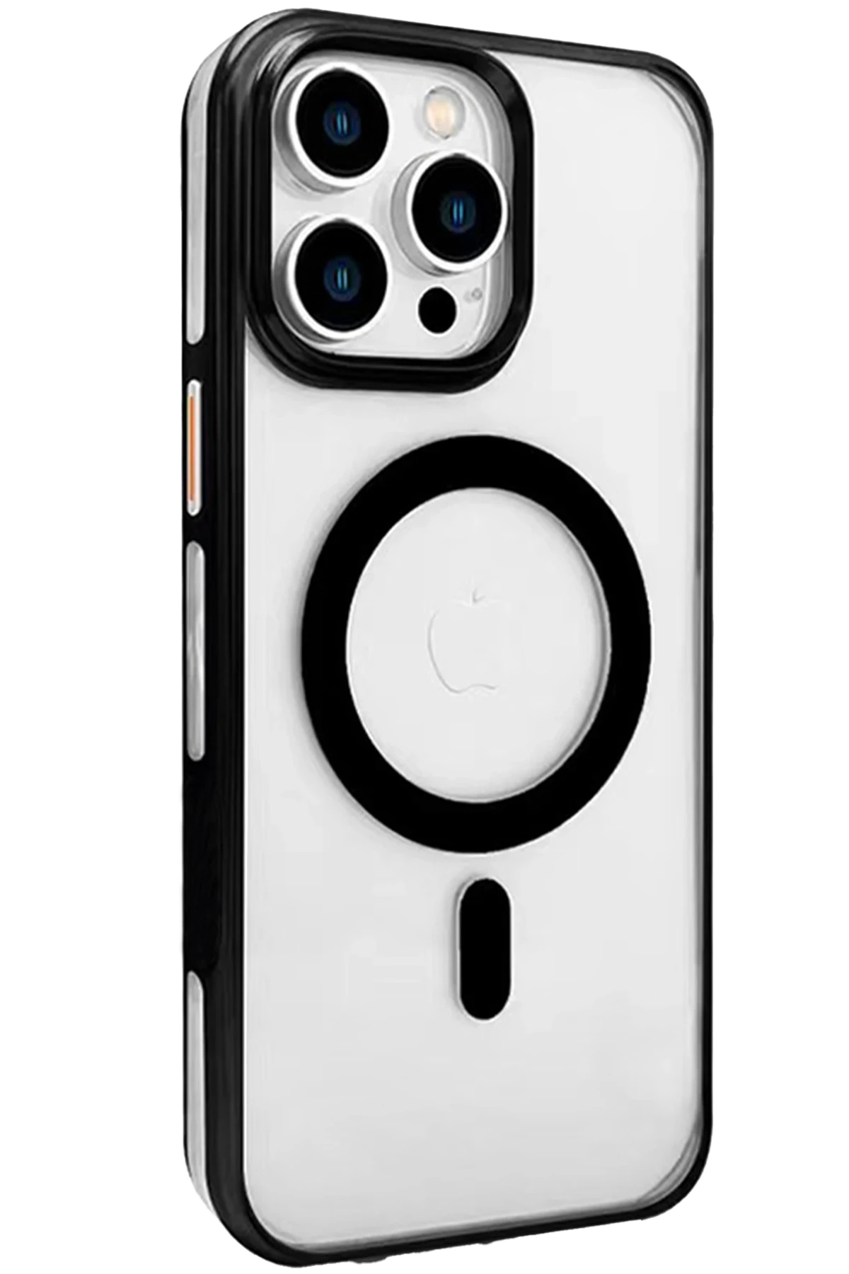 Joko iPhone 15 Pro Max Gleam PC Sert Magsafe Kılıf - Şeffaf-Siyah