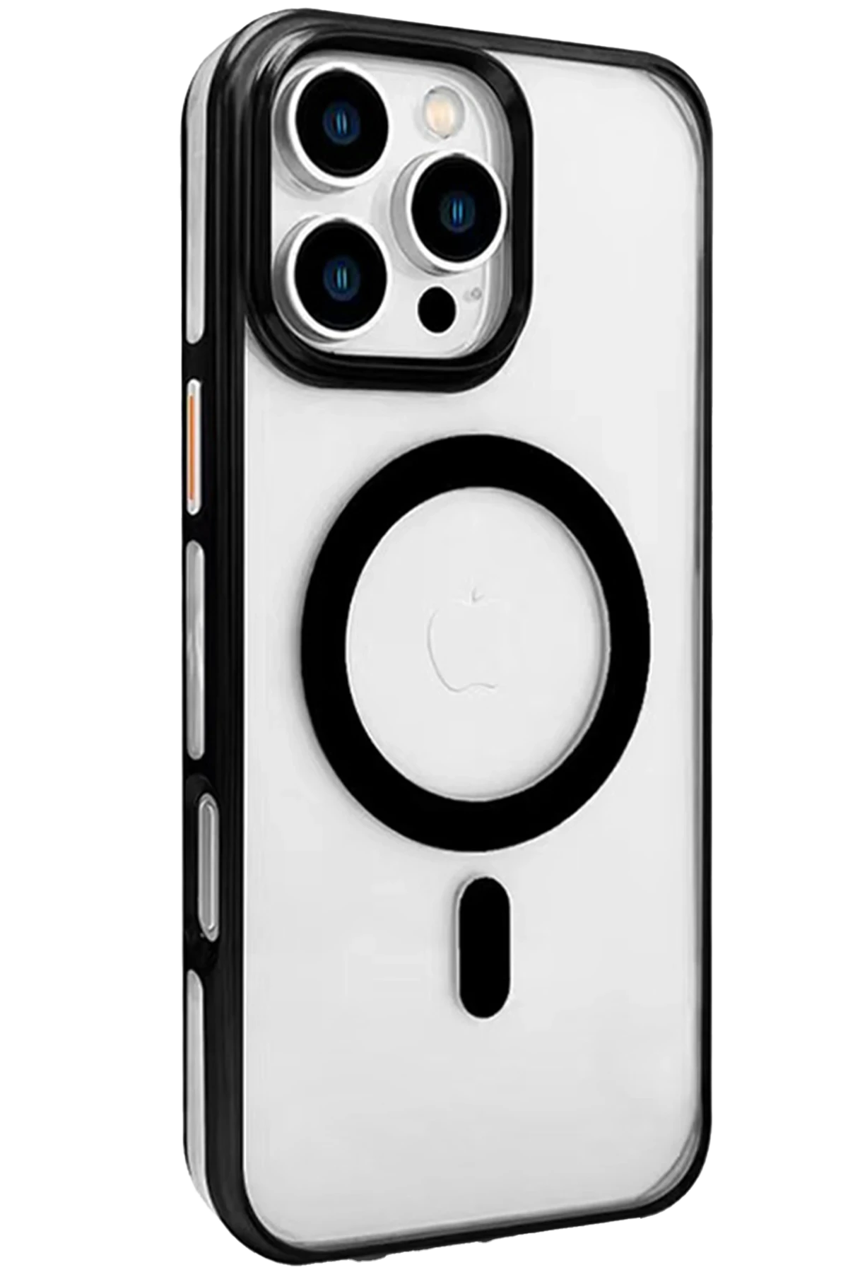Joko iPhone 16 Pro Max Gleam PC Sert Magsafe Kılıf - Şeffaf-Siyah