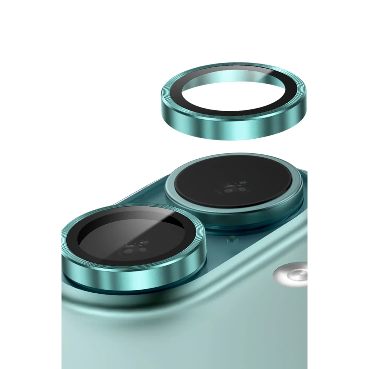 Keephone Apple iPhone 16 3D Spiral Alüminyum AR Kamera Lens Koruyucu - Mavi
