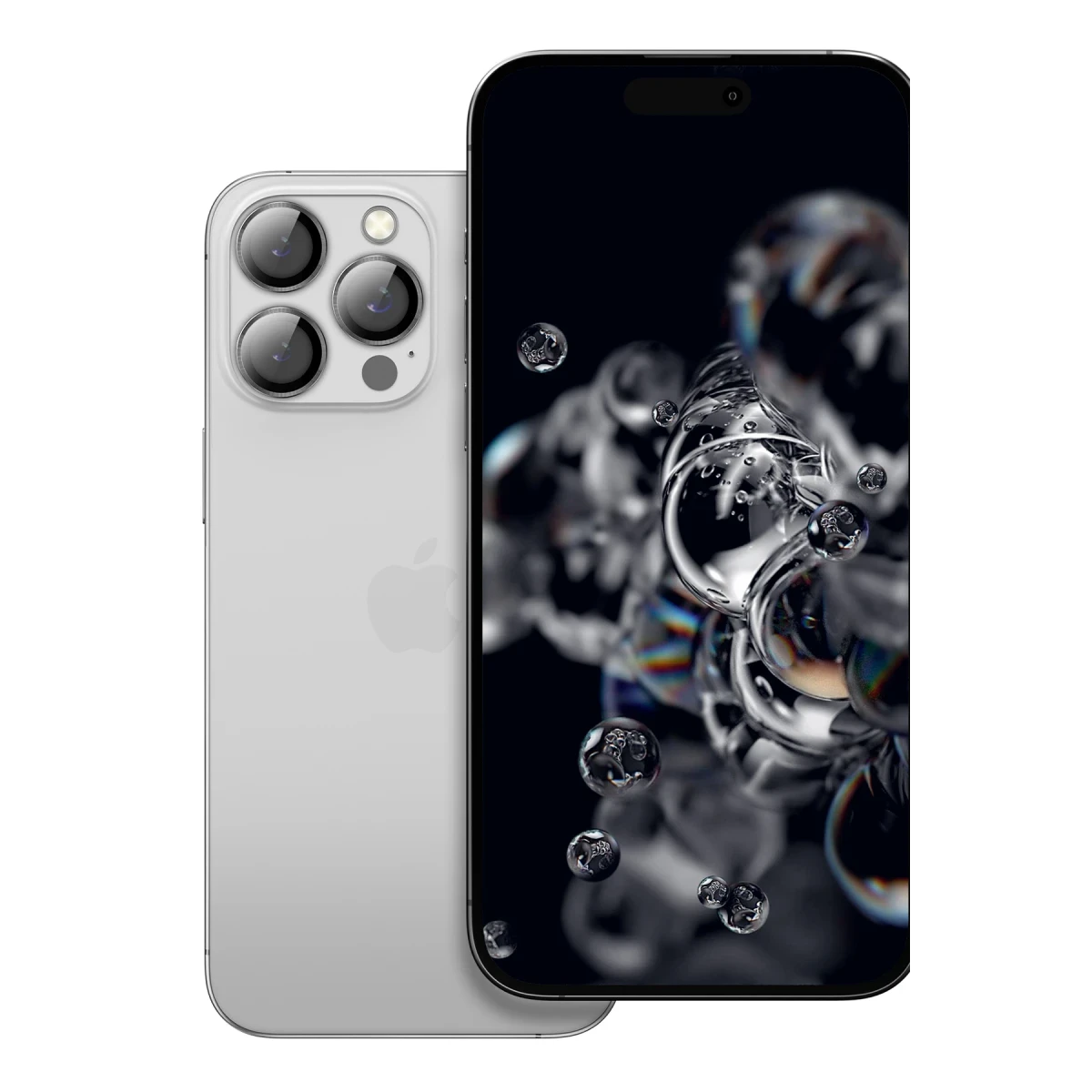 Keephone Apple iPhone 14 3D Spiral Alüminyum AR Kamera Lens Koruyucu - Siyah