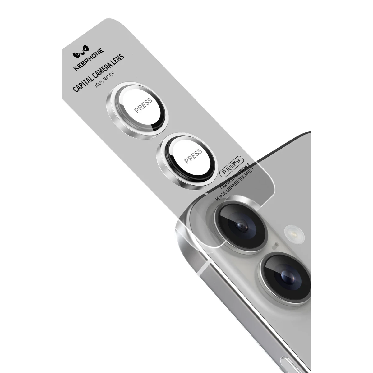 Keephone Apple iPhone 16 Capital Alüminyum AR Kamera Lens Koruyucu - Mavi