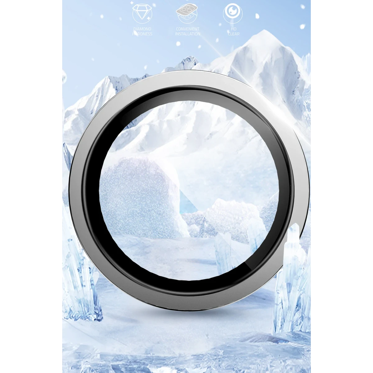Keephone Apple iPhone 14 Capital Alüminyum AR Kamera Lens Koruyucu - Mor