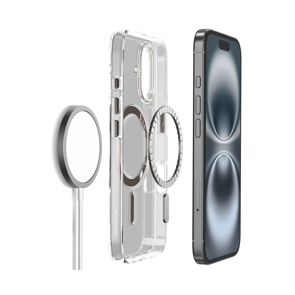 Keephone Apple iPhone 16 Aurora Şeffaf Magsafe Kılıf - Çöl Titanyum