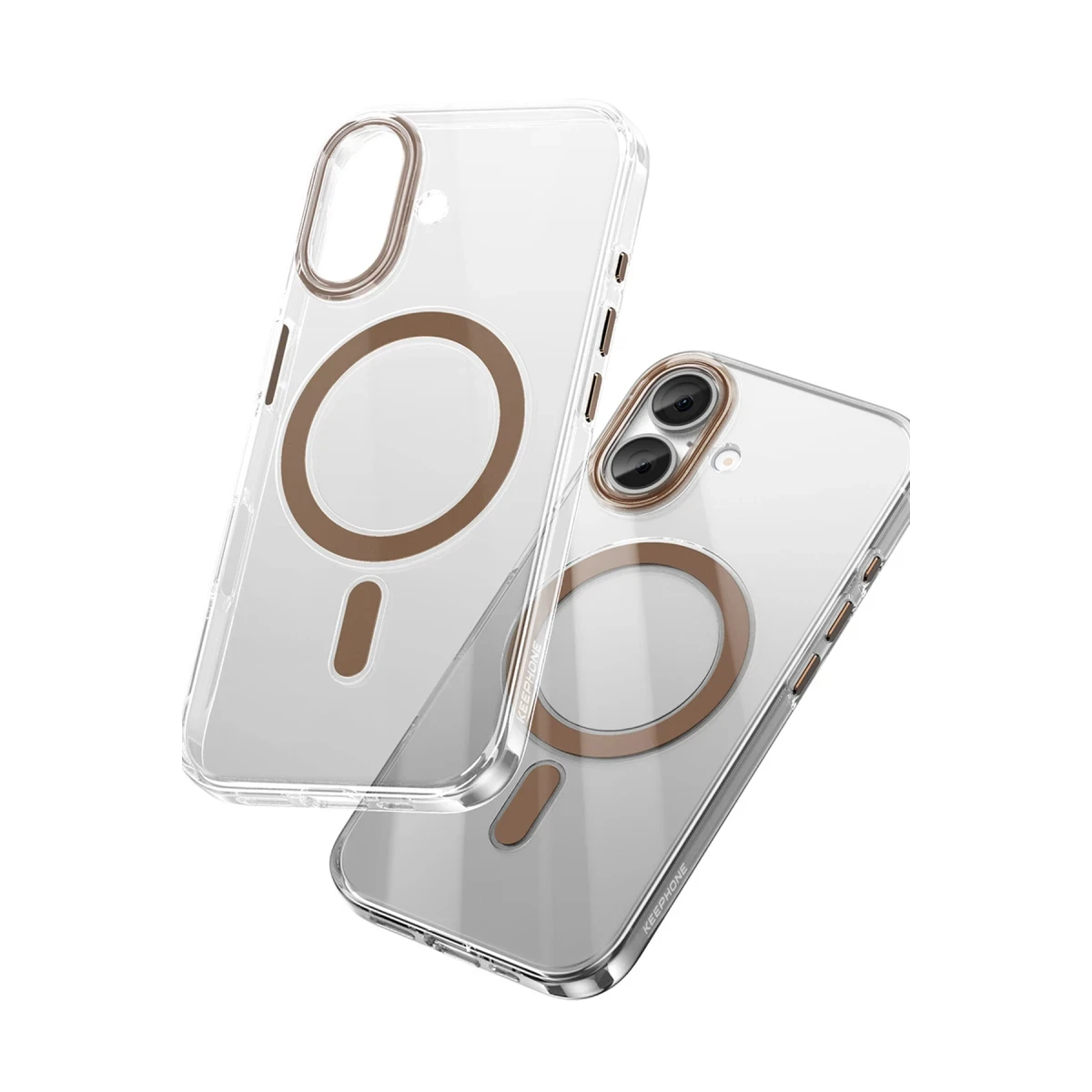 Keephone Apple iPhone 16 Aurora Şeffaf Magsafe Kılıf - Natural Titanyum