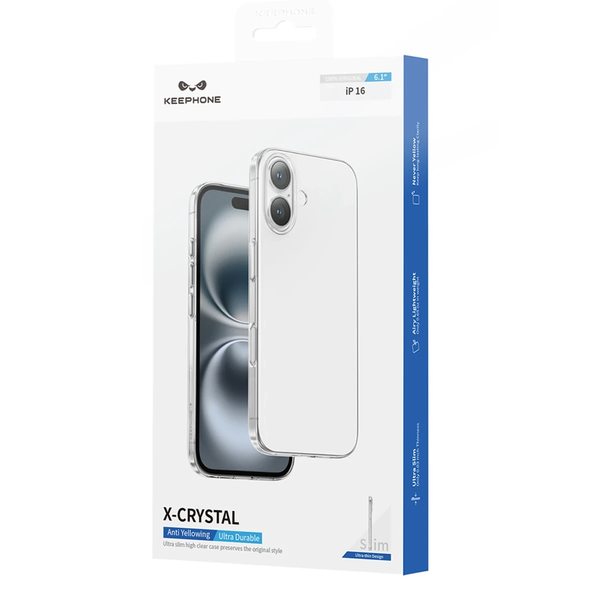 Keephone Apple iPhone 16 Plus X-Crystal Slim Kılıf - Şeffaf