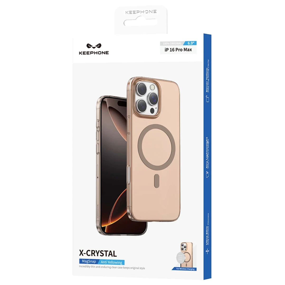 Keephone Apple iPhone 16 Pro X-Crystal Slim Magsafe Kılıf - Şeffaf