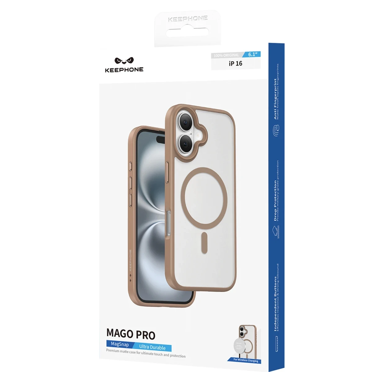 Keephone Apple iPhone 16 Mago Pro Magsafe Kılıf - Çöl Titanyum