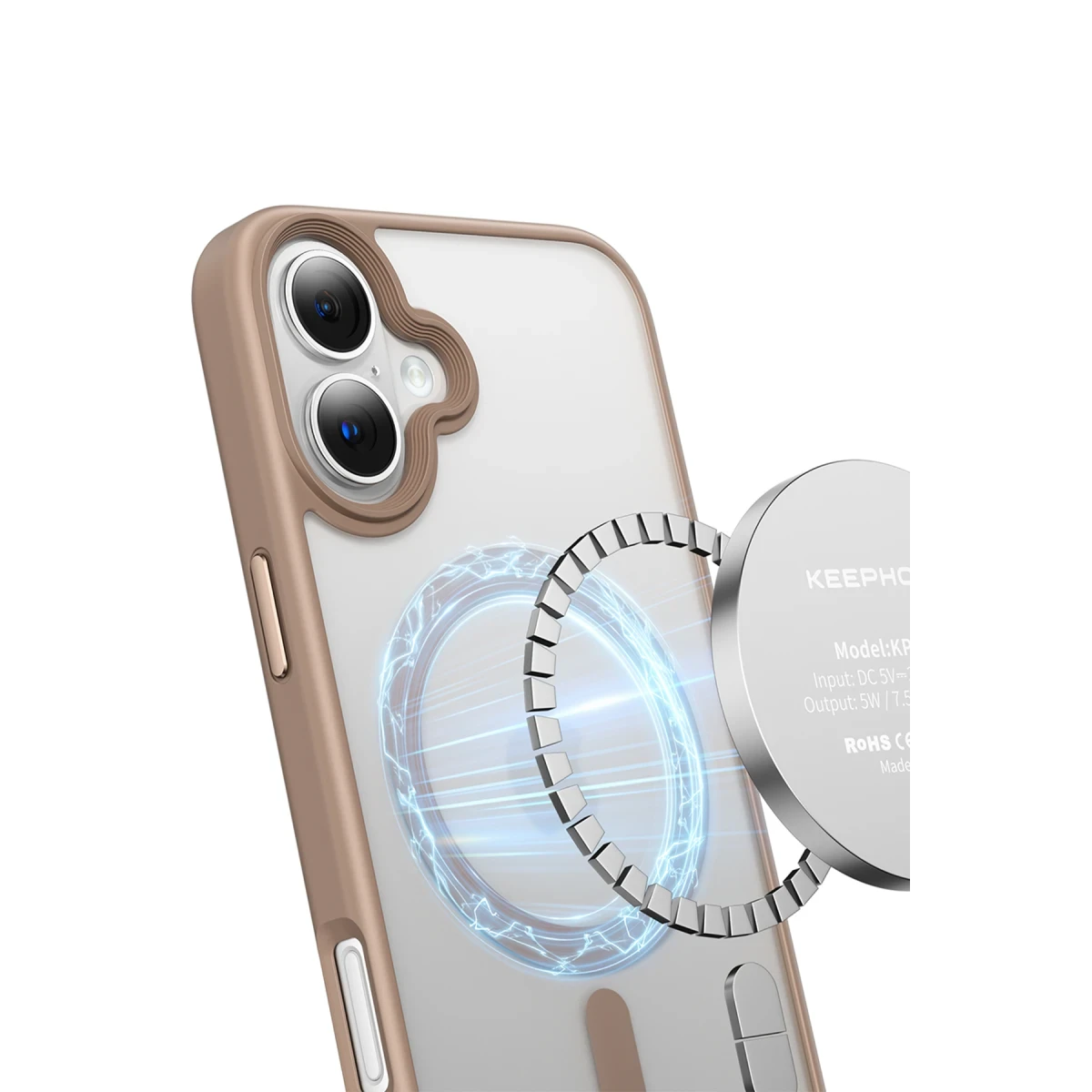 Keephone Apple iPhone 16 Mago Pro Magsafe Kılıf - Natural Titanyum