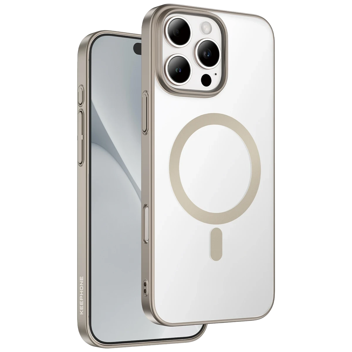 Keephone Apple iPhone 16 Pro Max Skingrip Magsafe Kılıf - Natural Titanyum