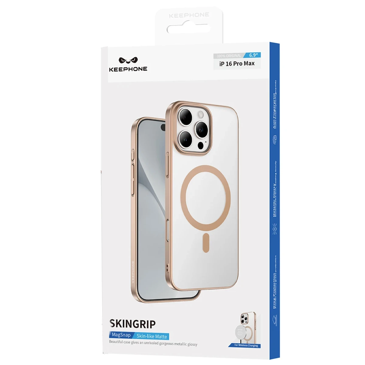 Keephone Apple iPhone 16 Pro Skingrip Magsafe Kılıf - Çöl Titanyum