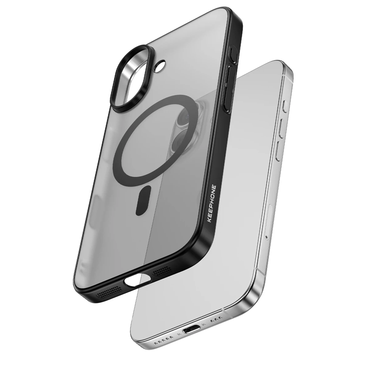 Keephone Apple iPhone 16 Skingrip Magsafe Kılıf - Siyah Titanyum