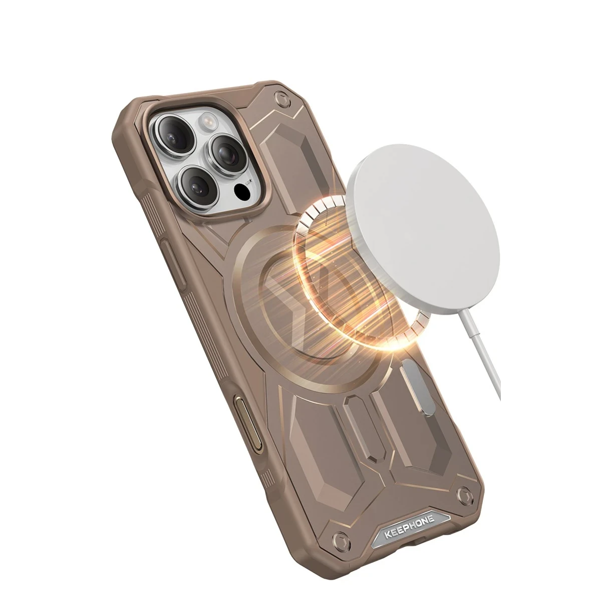 Keephone Apple iPhone 16 Pro Max Monarch Magsafe Kılıf - Çöl Titanyum