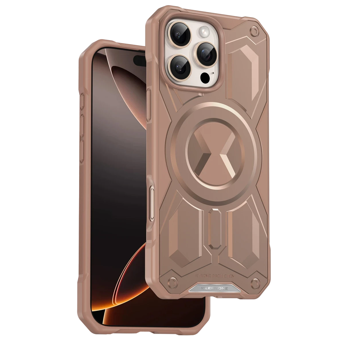 Keephone Apple iPhone 16 Pro Monarch Magsafe Kılıf - Çöl Titanyum