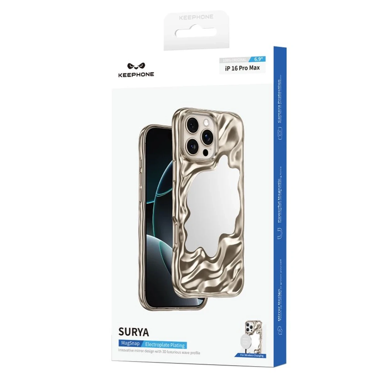 Keephone Apple iPhone 16 Pro Max Surya Magsafe Kılıf - Gold