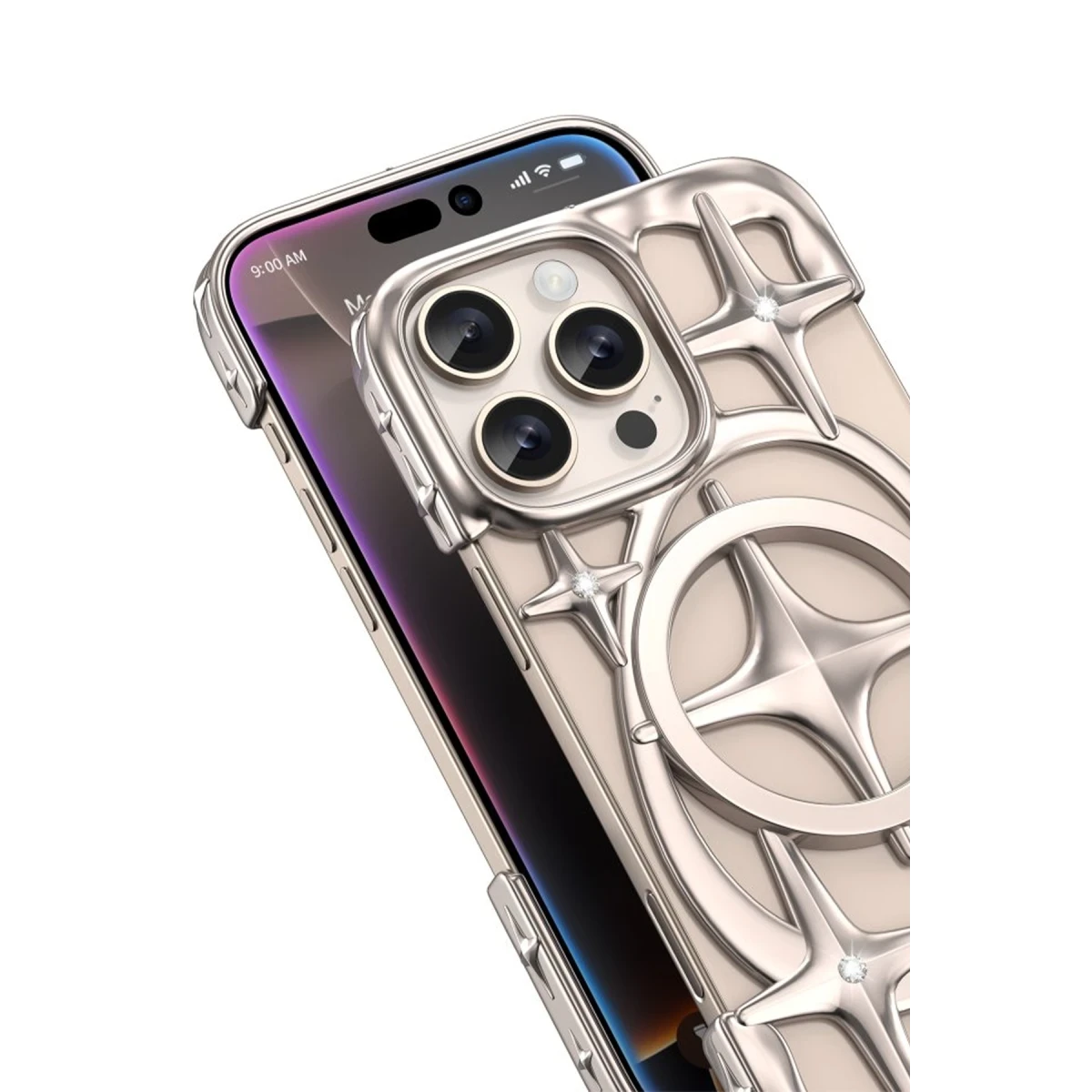 Keephone Apple iPhone 16 Pro Max Stella Magsafe Kılıf - Gold