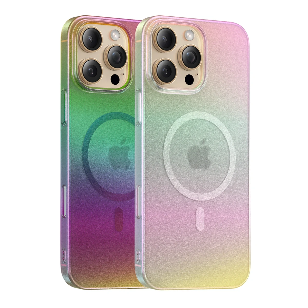 Keephone Apple iPhone 16 Pro Fantasia Gökkuşağı Magsafe Kılıf - Beyaz
