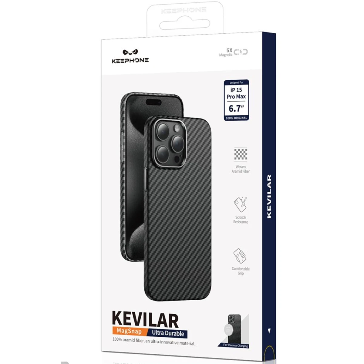 Keephone Apple iPhone 14 Pro Max Kevlar Magsafe Kılıf - Siyah
