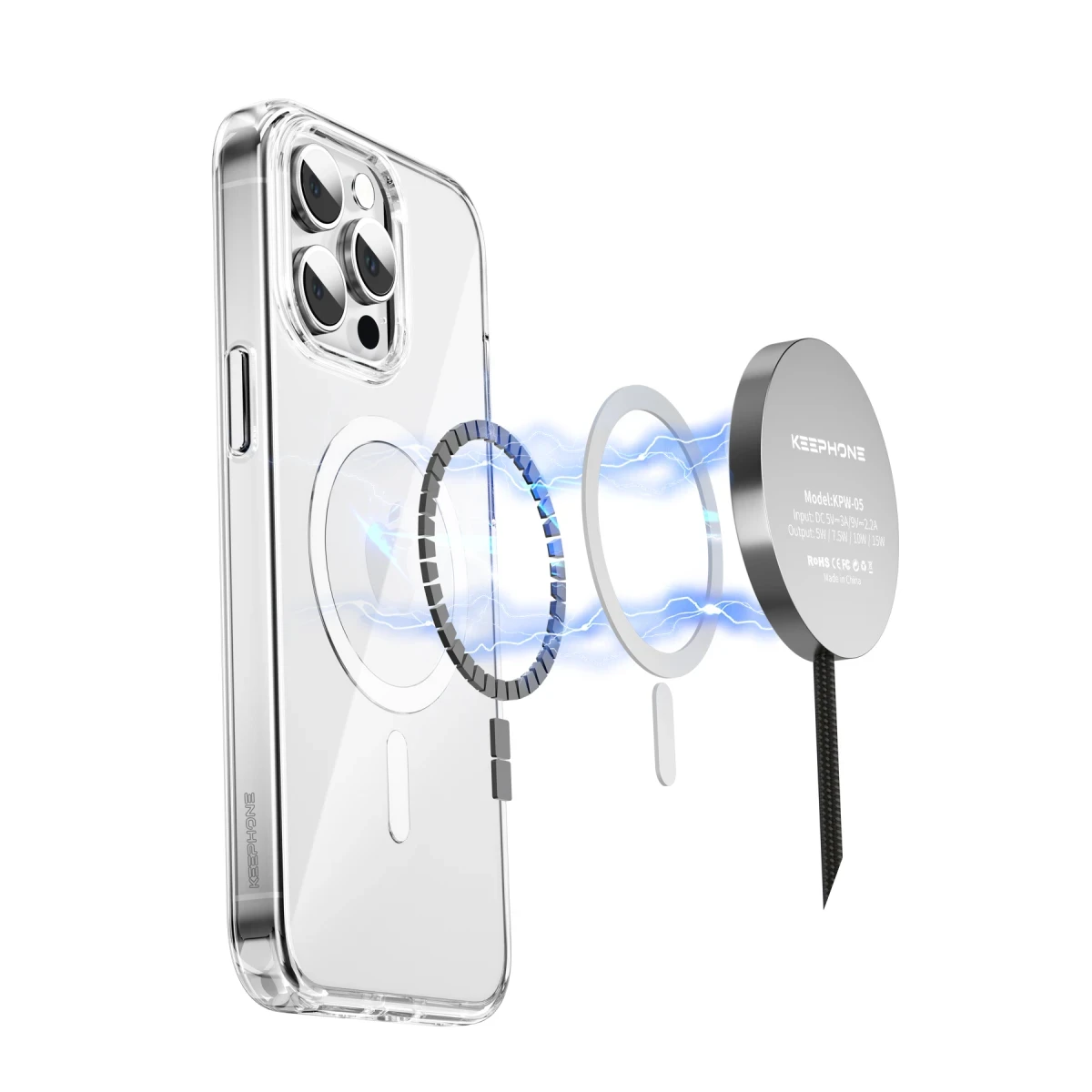 Keephone Apple iPhone 14 Pro Non Yellow Şeffaf Magsafe Kılıf - Şeffaf