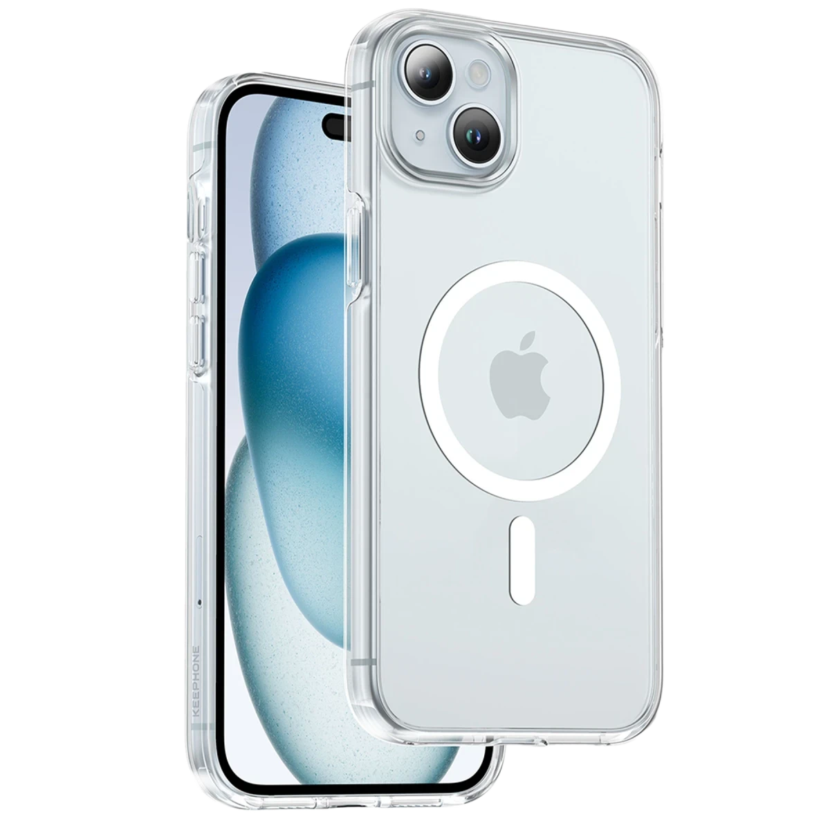 Keephone Apple iPhone 15 Plus Non Yellow Şeffaf Magsafe Kılıf - Şeffaf
