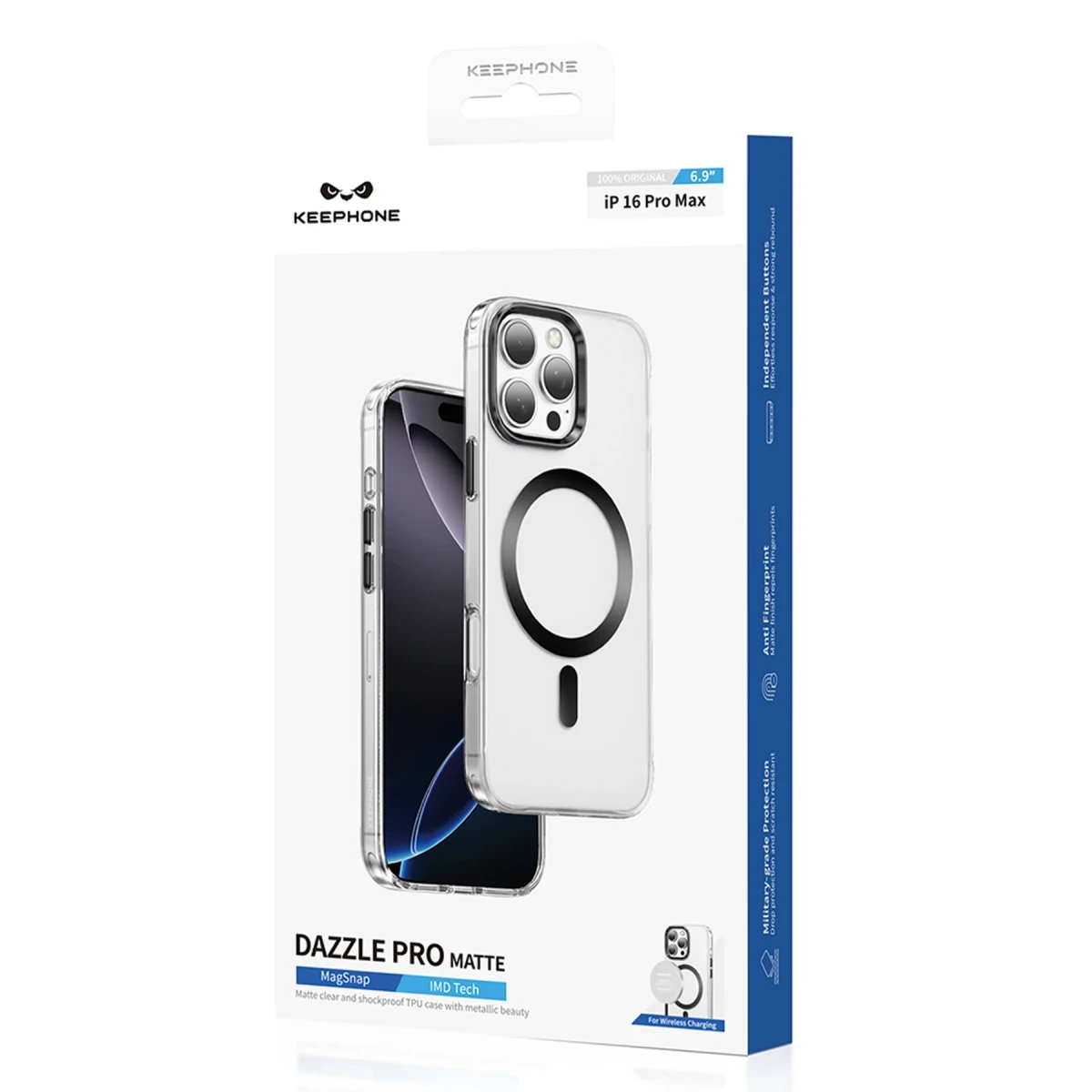 Keephone Apple iPhone 16 Pro Max Dazzle Pro Matte Magsafe Kılıf - Siyah Titanyum