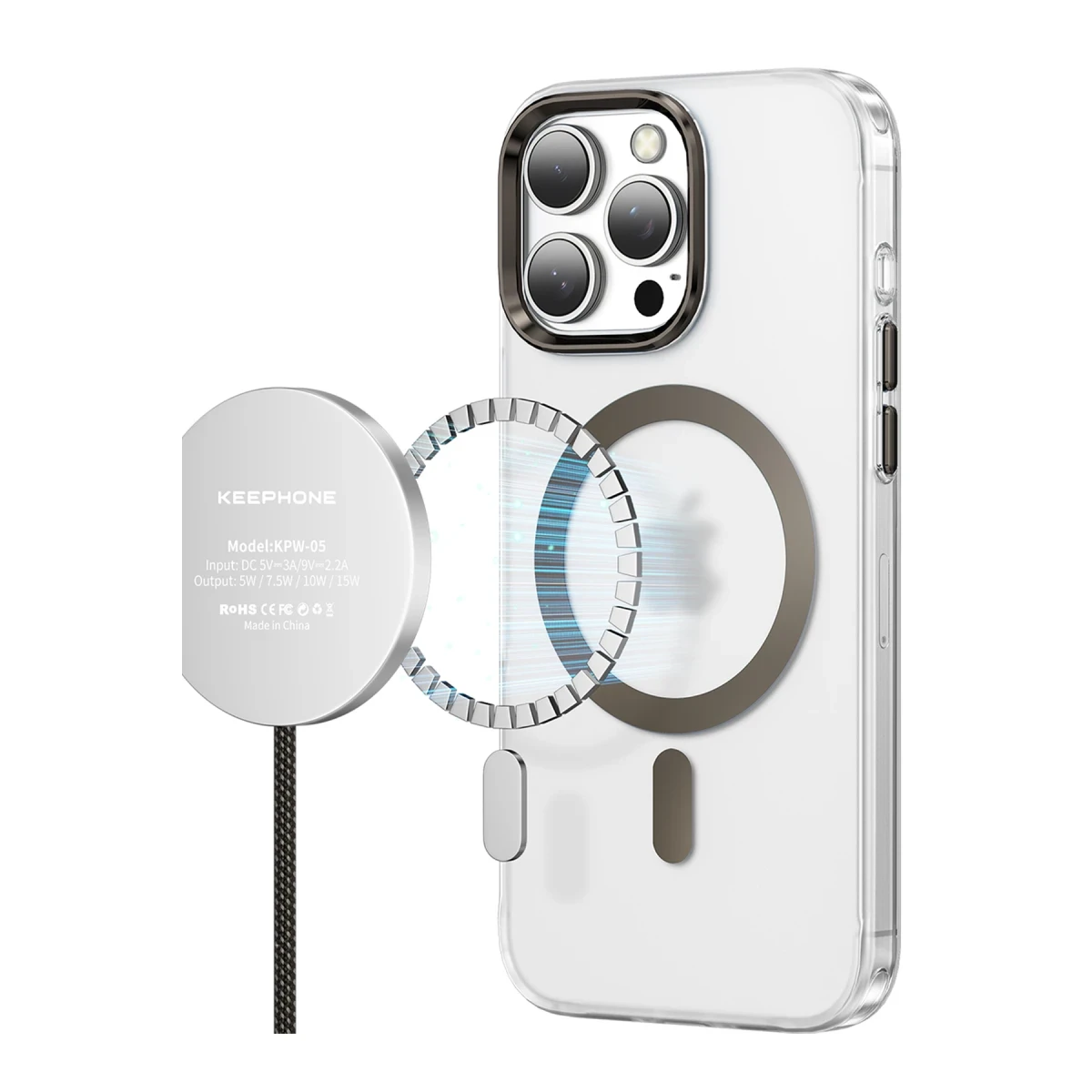 Keephone Apple iPhone 16 Dazzle Pro Matte Magsafe Kılıf - Natural Titanyum