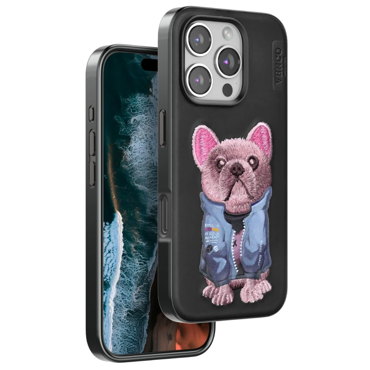 Venco Apple iPhone 16 Pro Max Cute Desenli Kapak - Siyah
