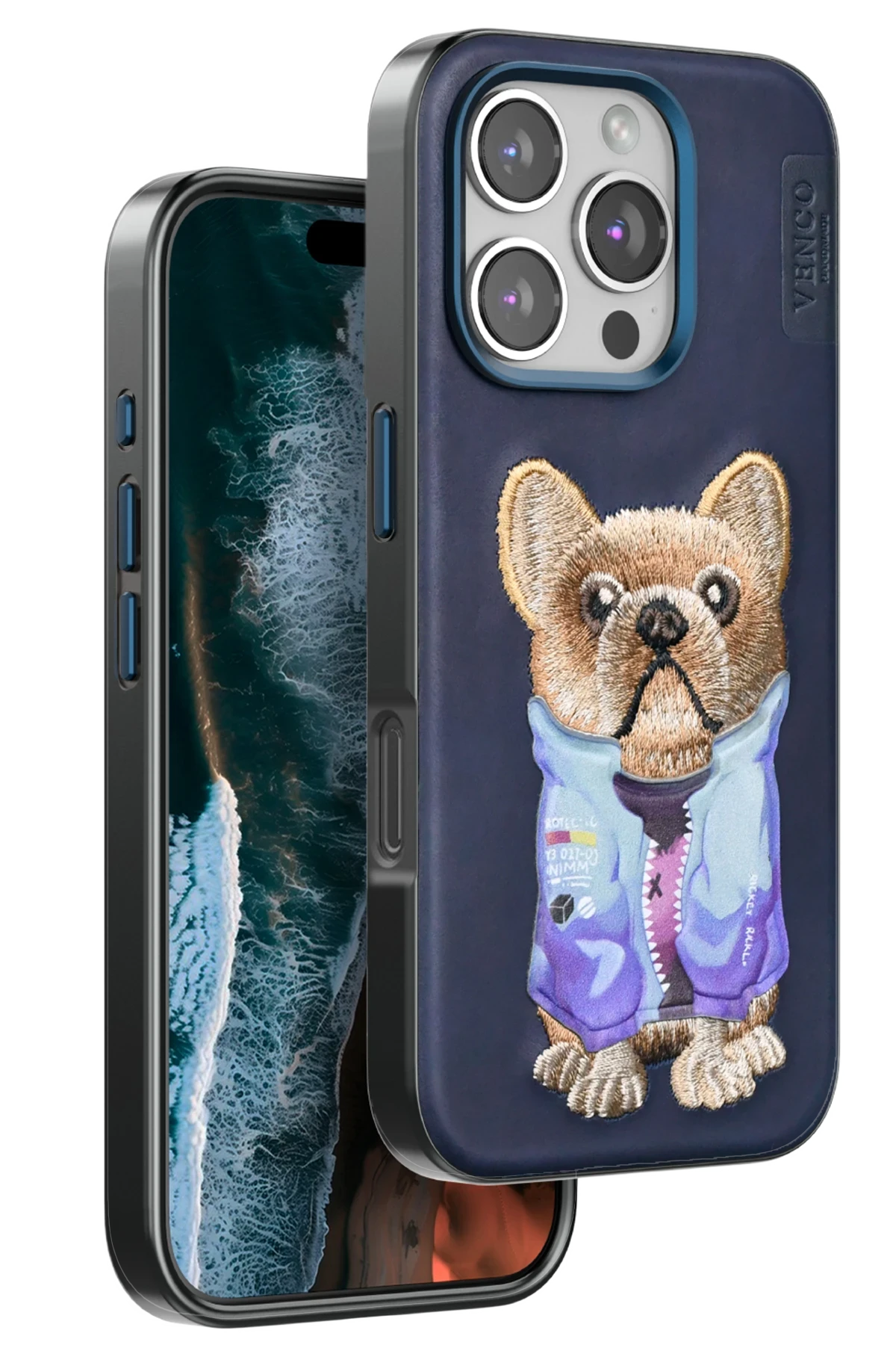Venco iPhone 16 Pro Cute Desenli Kapak - Lacivert