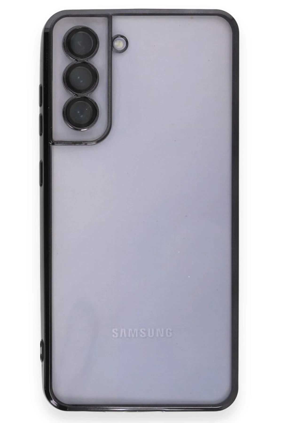 Newface Samsung Galaxy S21 FE Kılıf Razer Lensli Silikon - Siyah