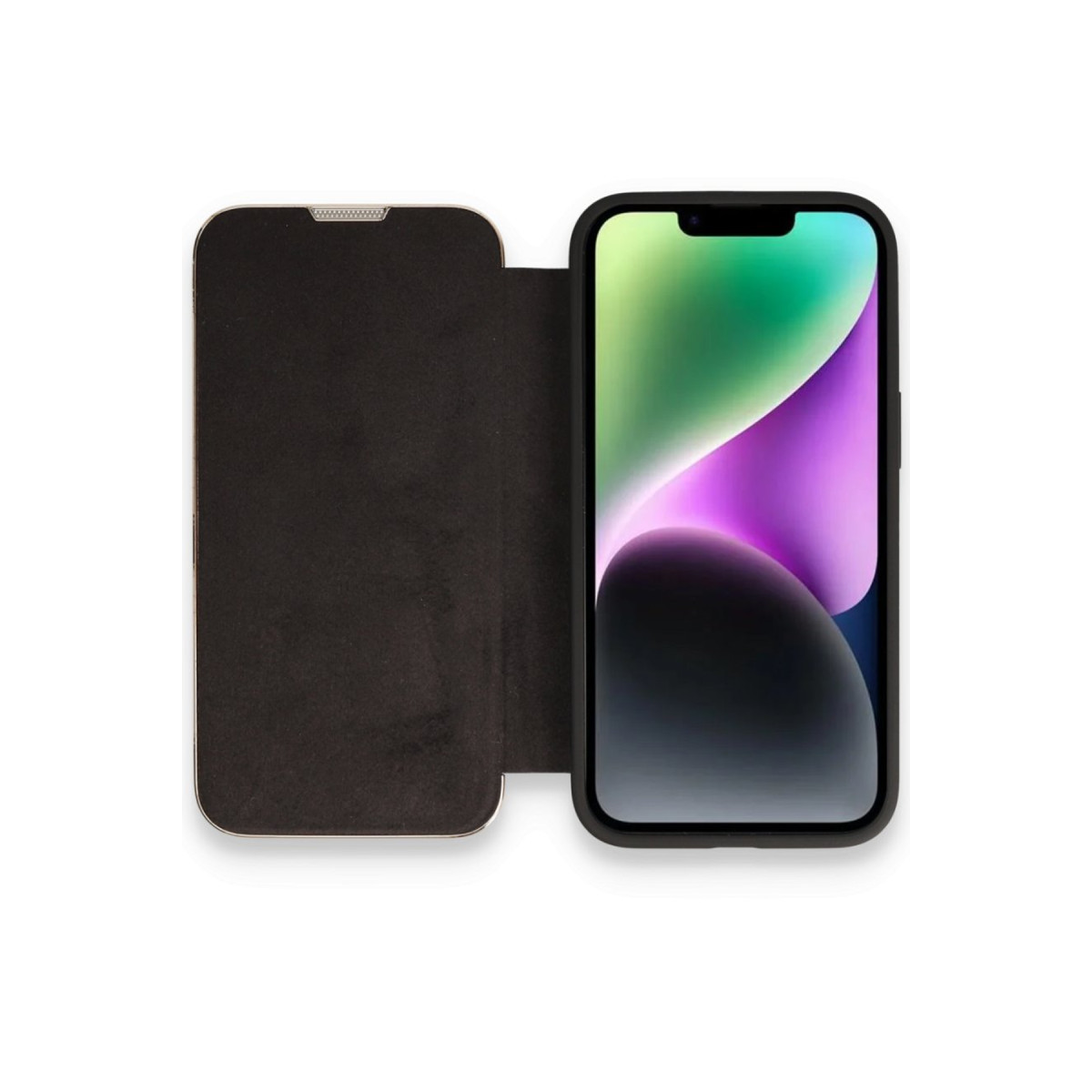 Newface Apple iPhone 14 Kılıf Dolpin Kapaklı - Siyah — görsel 5