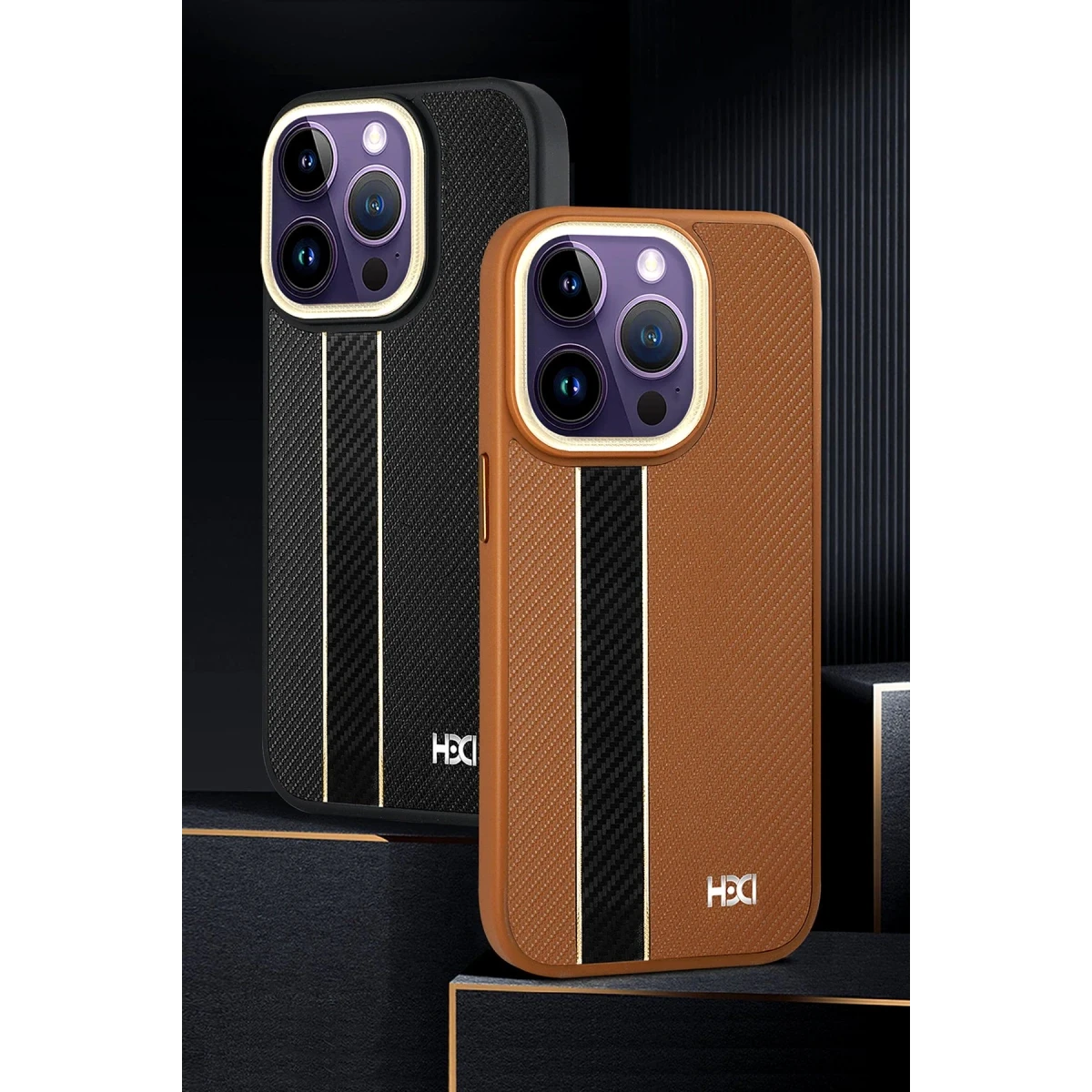 HDD Apple iPhone 15 Pro Kılıf HBC-163 Times Kapak - Kahverengi