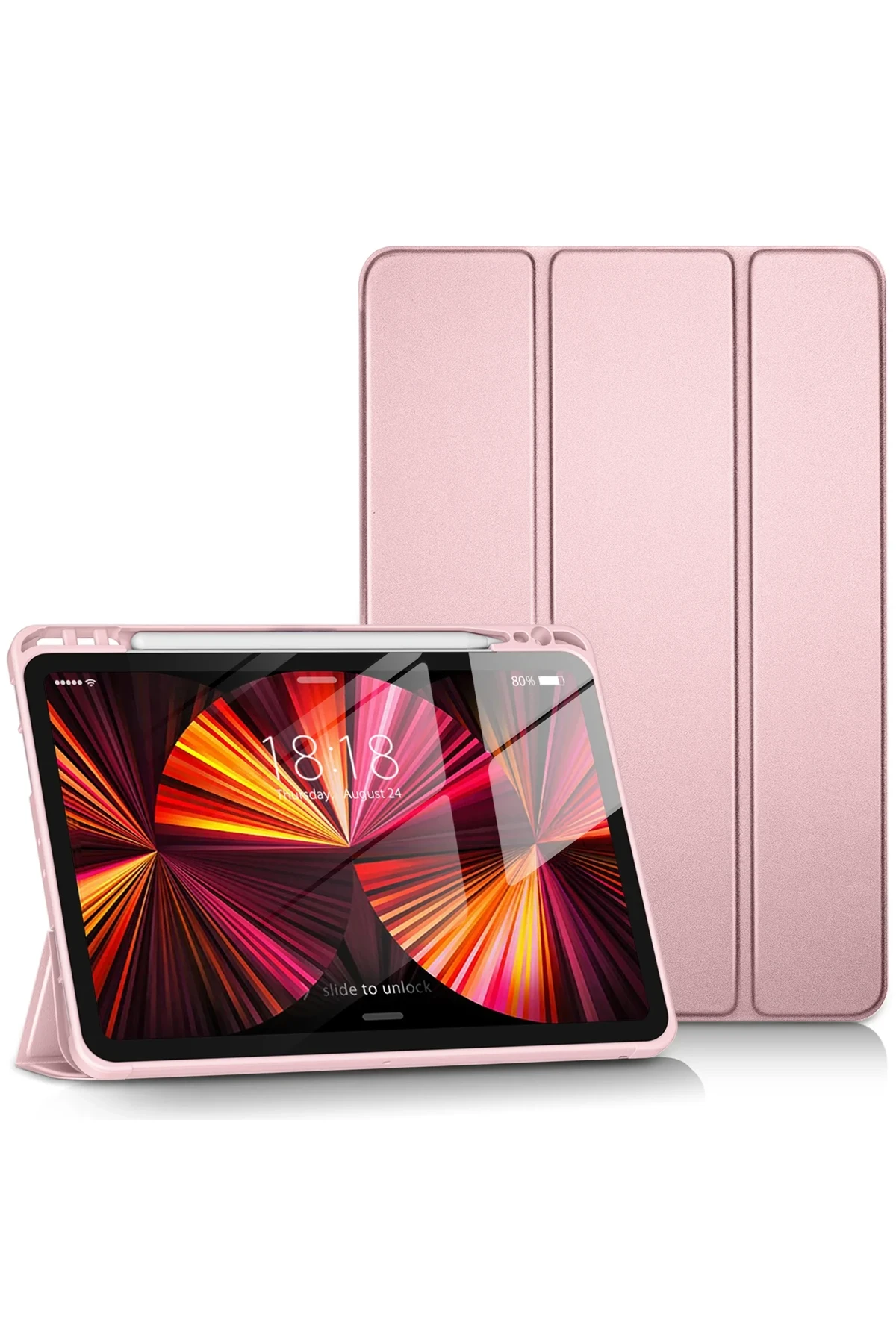 Newface Apple iPad Pro 11 (2024) Kılıf Tablet Smart Kılıf - Pembe