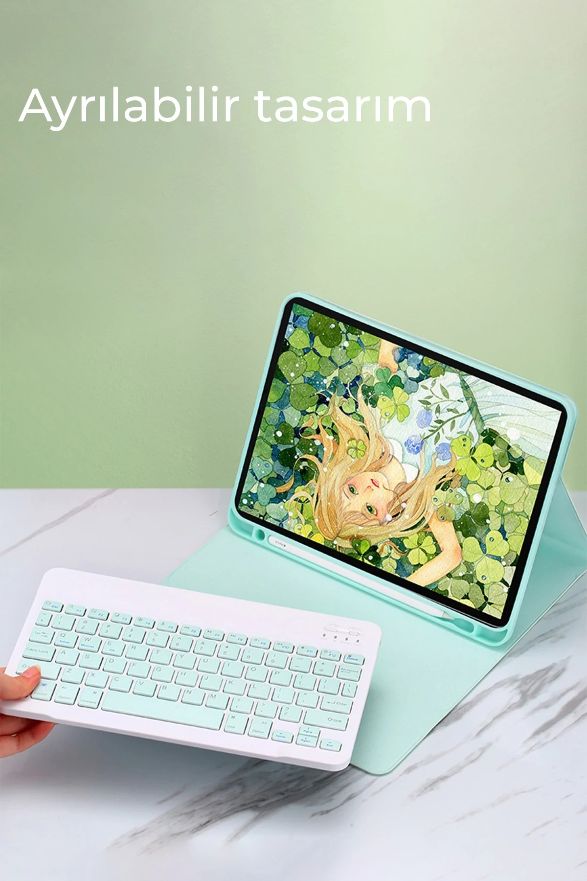 Newface Samsung Galaxy X610 Tab S9 FE Plus 12.4 Kılıf KC01 Smart Klavyeli Tablet Kılıfı - Siyah — görsel 3