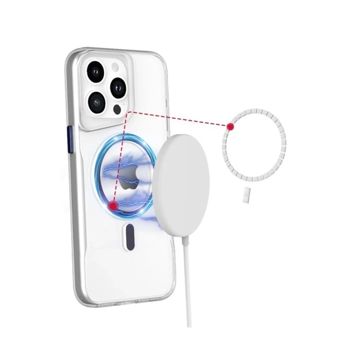 Newface Apple iPhone 16 Plus Kılıf PC Poso Magsafe Kapak - Şeffaf — görsel 6