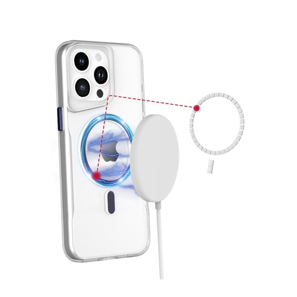 Newface Apple iPhone 16 Plus Kılıf PC Poso Magsafe Kapak - Şeffaf — görsel 9