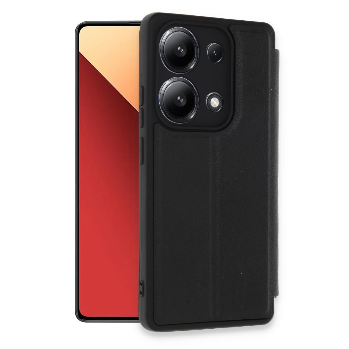 Newface Xiaomi Redmi Note 13 4G Kılıf Flip Cover - Siyah — görsel 7