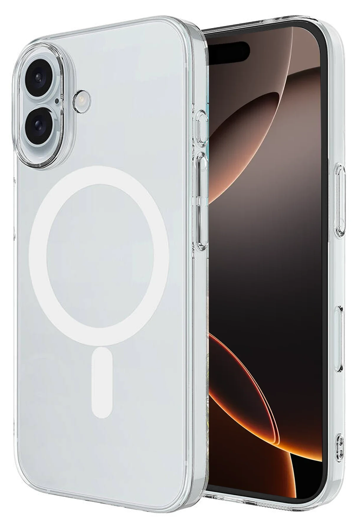 Newface Apple iPhone 16 Kılıf Magneticsafe Şeffaf Silikon - Şeffaf