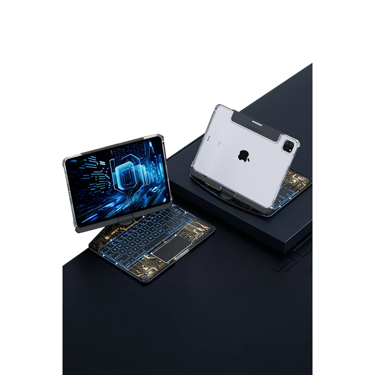 Newface Apple JP11 iPad Pro 11 (2022) Kılıf Vales Dönen Ledli Klavyeli Tablet Kılıfı - Siyah — görsel 9