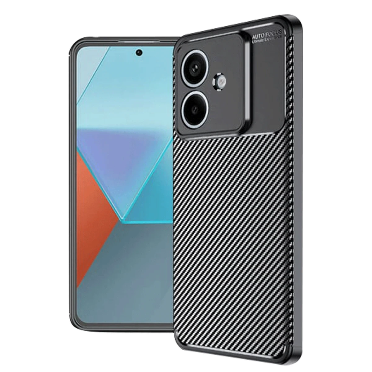 Newface Oppo A3 Kılıf Auto Focus Karbon Kapak - Siyah — görsel 4