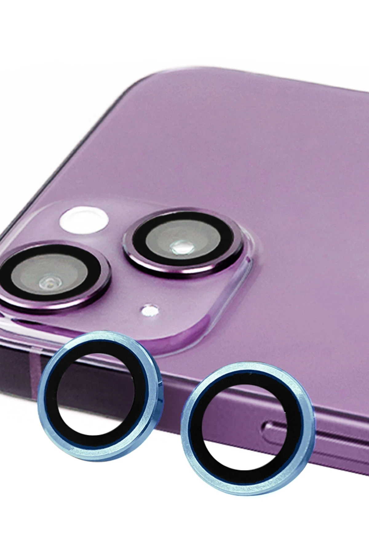 Newface iPhone 13 Mini Raze Metal Kamera Lens - Mavi