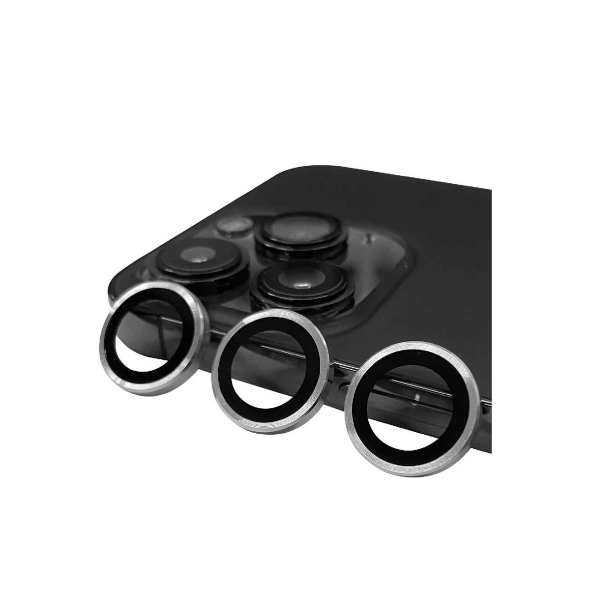 Newface Apple iPhone 13 Pro Max Raze Metal Kamera Lens - Gümüş — görsel 3