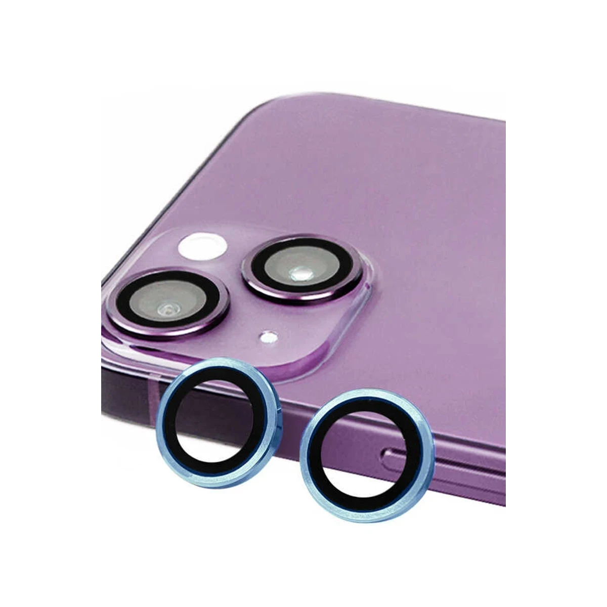 Newface Apple iPhone 14 Plus Raze Metal Kamera Lens - Mavi