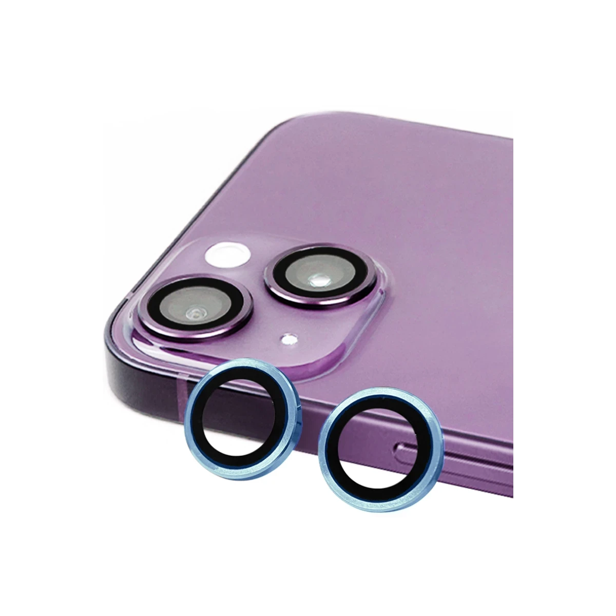 Newface Apple iPhone 15 Raze Metal Kamera Lens - Mavi