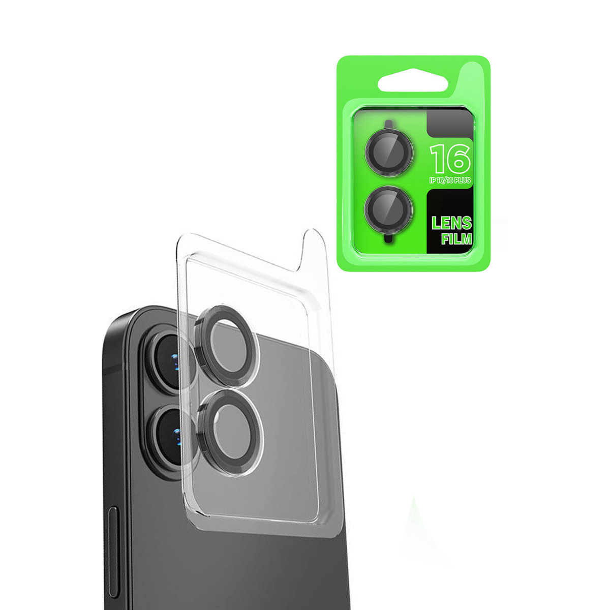 Newface Apple iPhone 16 Raze Metal Kamera Lens - Siyah — görsel 3